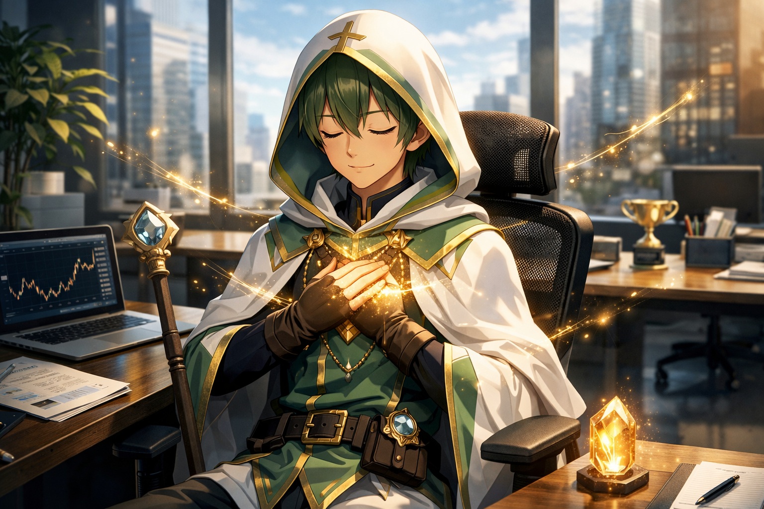 ヒーラーくん×セルフヒーリング：オフィスで簡単に仕事運を高める秘訣