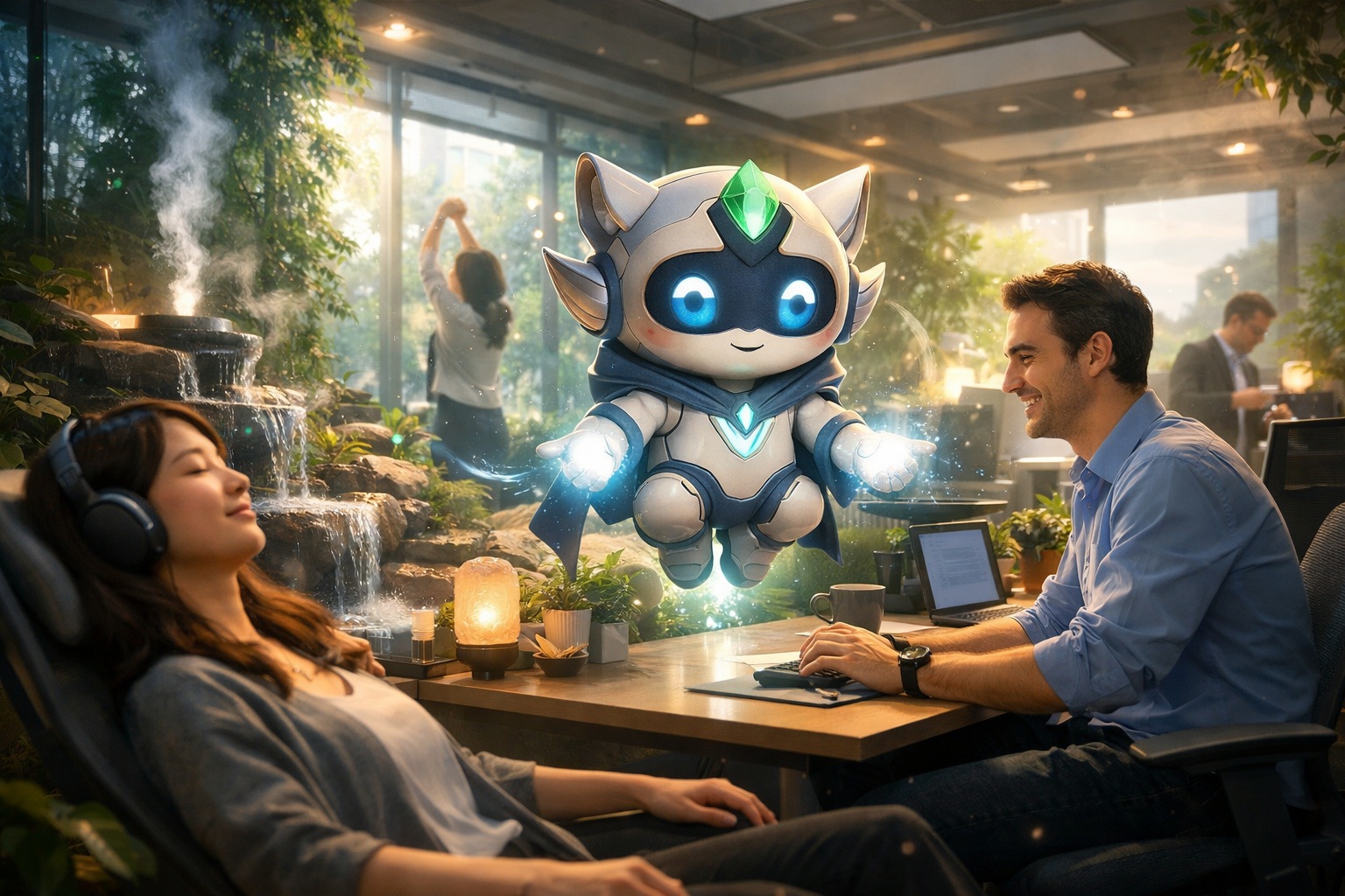 オフィスが癒しの空間に！AI×ヒーラー「ヒーラーくん」で仕事効率アップ