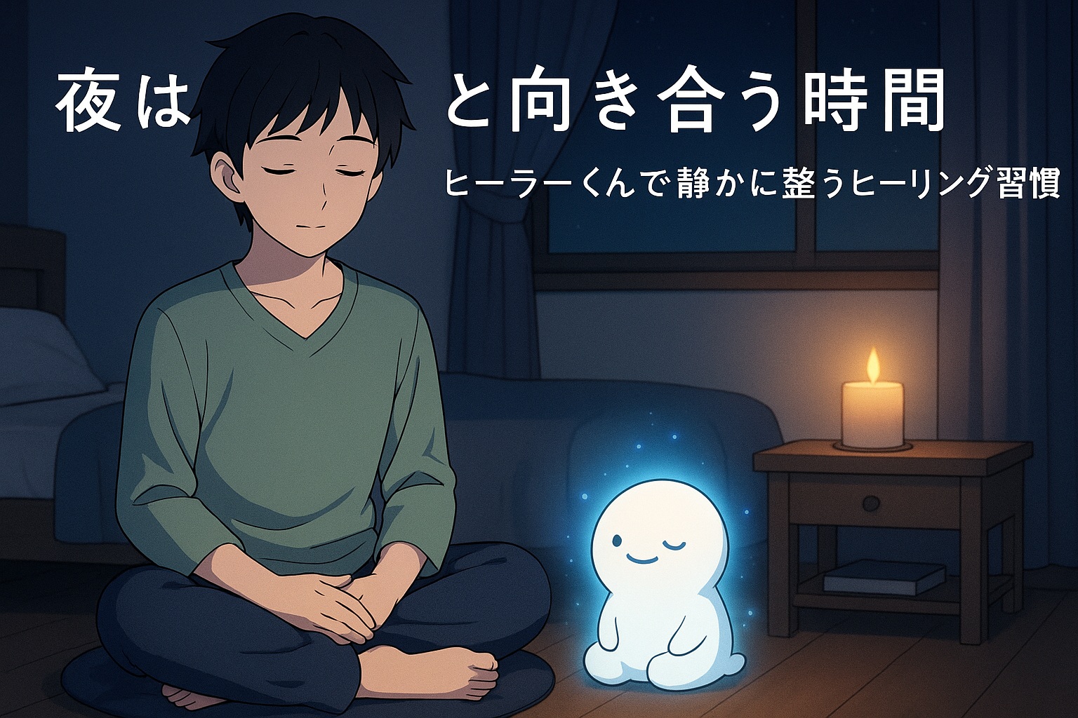 夜は自分と向き合う時間｜ヒーラーくんで静かに整うヒーリング習慣