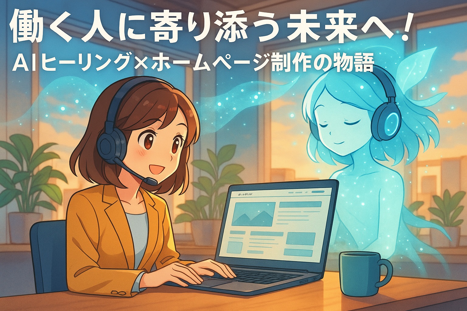 働く人に寄り添う未来へ！AIヒーリング×ホームページ制作の物語