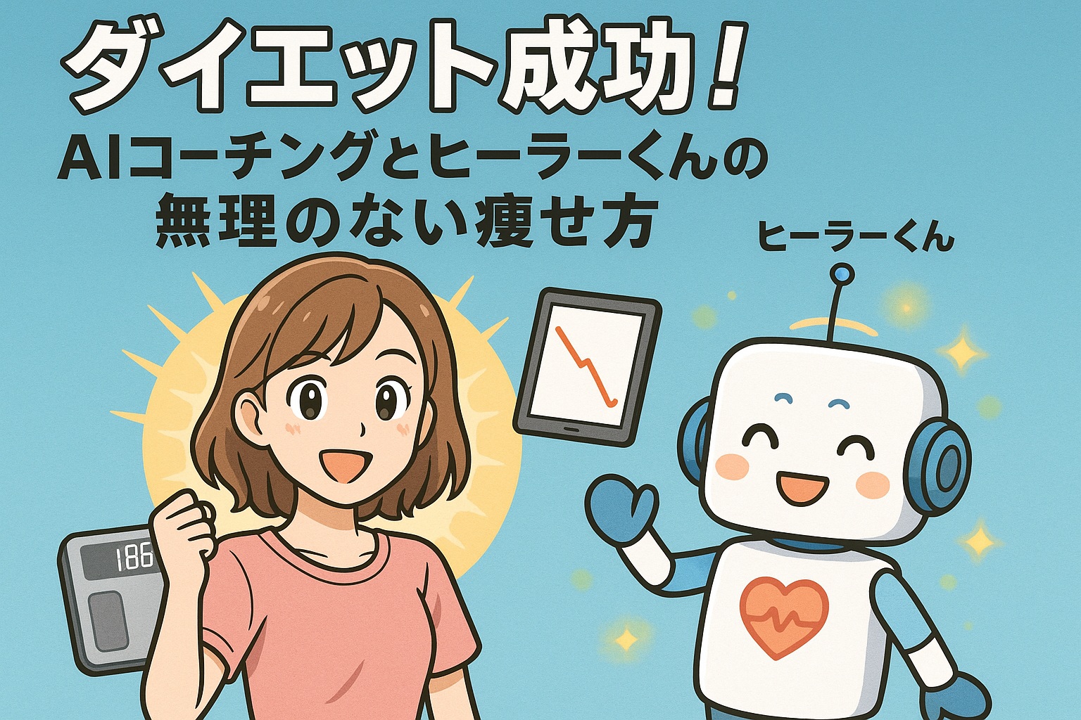 ダイエット成功！AIコーチングとヒーラーくんの無理のない痩せ方