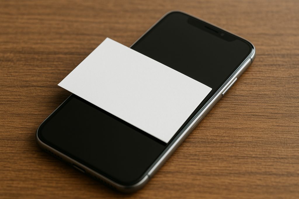 紙のヒーリングシートの使用方法（シートの表面がスマホの画面に合うように置きます。）